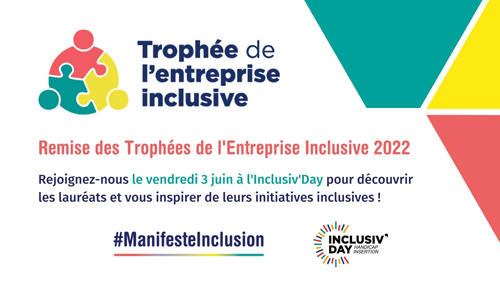 Visuel annonçant la remise des Trophées de l'Entreprise Inclusive 2022, le 3 juin à l'Inclusiv'Day